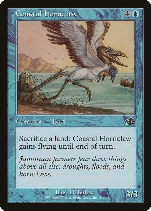 Coastal Hornclaw, carta Magic di tipo Creature — Bird illustrata da DiTerlizzi