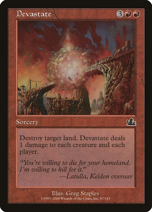 Devastate, carta Magic di tipo Sorcery illustrata da Greg Staples