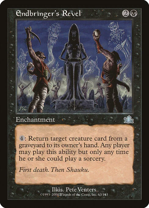 Endbringer's Revel, carta Magic di tipo Enchantment illustrata da Pete Venters