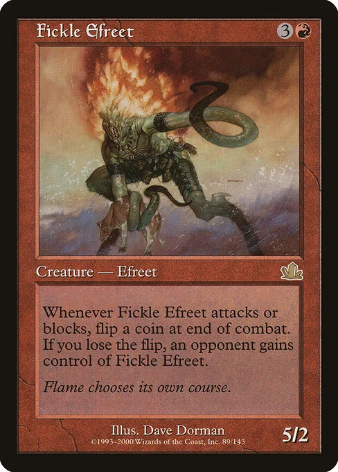 Fickle Efreet, carta Magic di tipo Creature — Efreet illustrata da Dave Dorman