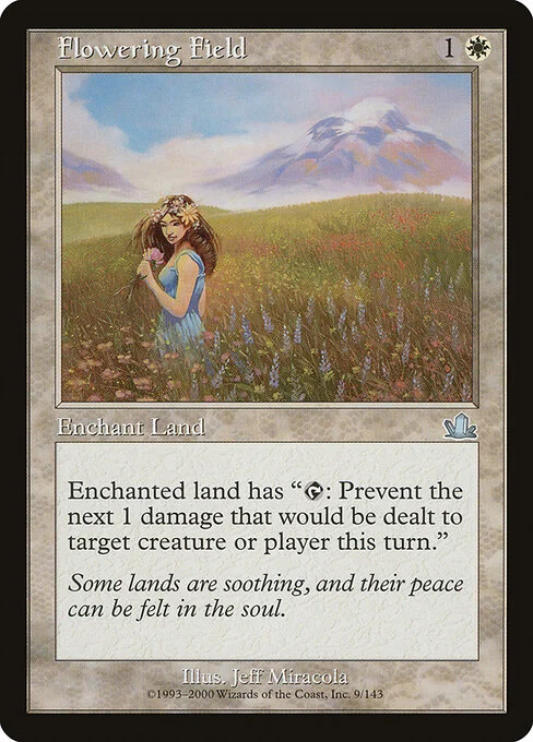 Flowering Field, carta Magic di tipo Enchantment — Aura illustrata da Jeff Miracola