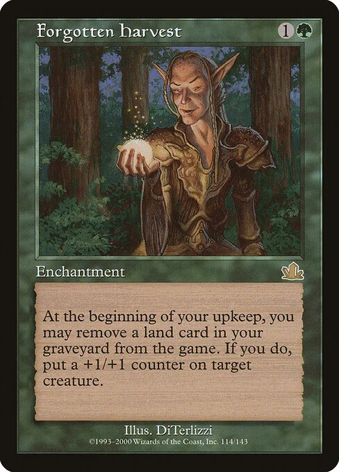 Forgotten Harvest, carta Magic di tipo Enchantment illustrata da DiTerlizzi