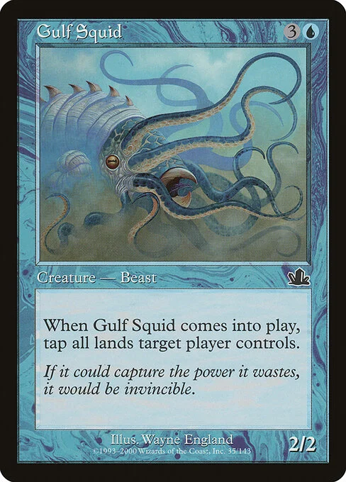 Gulf Squid, carta Magic di tipo Creature — Squid Beast illustrata da Wayne England