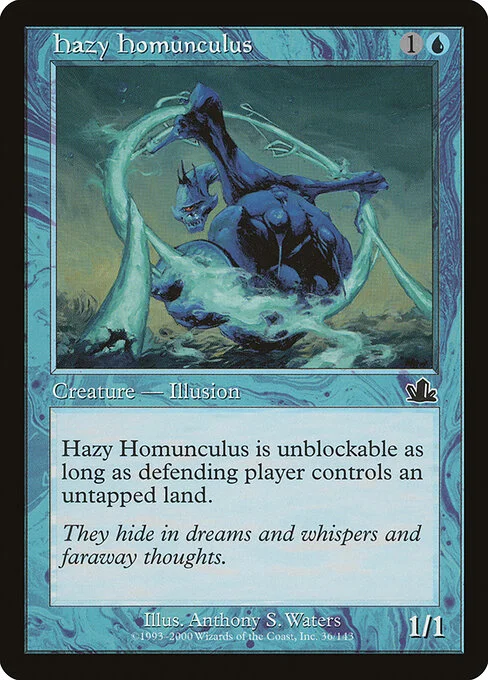 Hazy Homunculus, carta Magic di tipo Creature — Homunculus Illusion illustrata da Anthony S. Waters