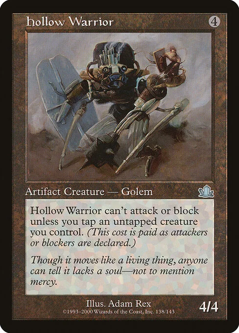 Hollow Warrior, carta Magic di tipo Artifact Creature — Golem Warrior illustrata da Adam Rex
