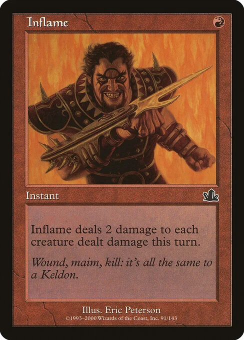Inflame, carta Magic di tipo Instant illustrata da Eric Peterson