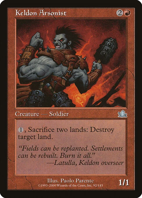 Keldon Arsonist, carta Magic di tipo Creature — Human Soldier illustrata da Paolo Parente
