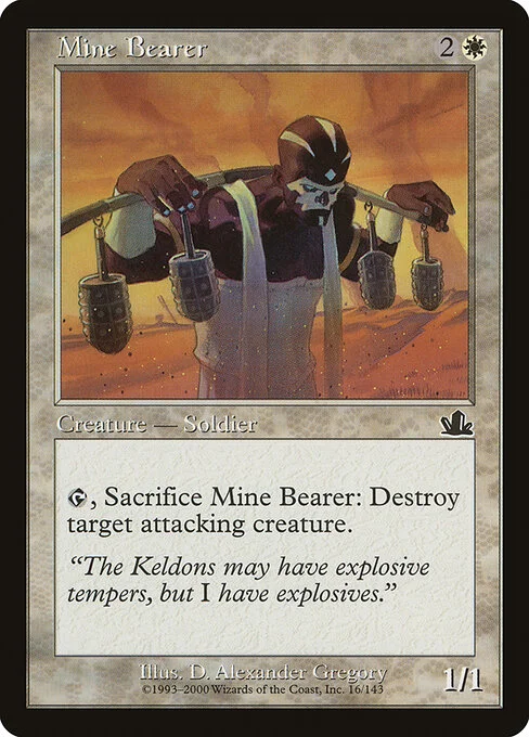 Mine Bearer, carta Magic di tipo Creature — Human Soldier illustrata da D. Alexander Gregory