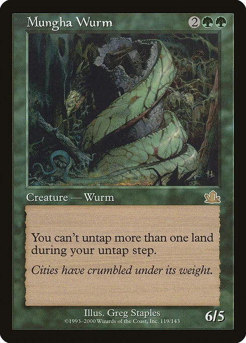 Mungha Wurm, carta Magic di tipo Creature — Wurm illustrata da Greg Staples