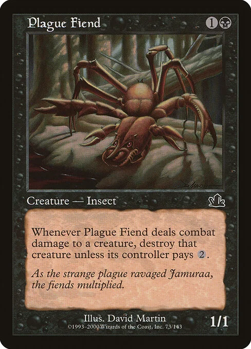 Plague Fiend, carta Magic di tipo Creature — Insect illustrata da David Martin
