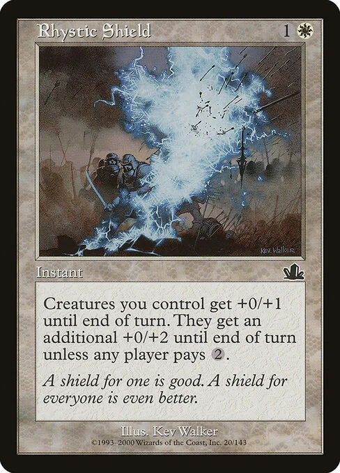 Rhystic Shield, carta Magic di tipo Instant illustrata da Kev Walker