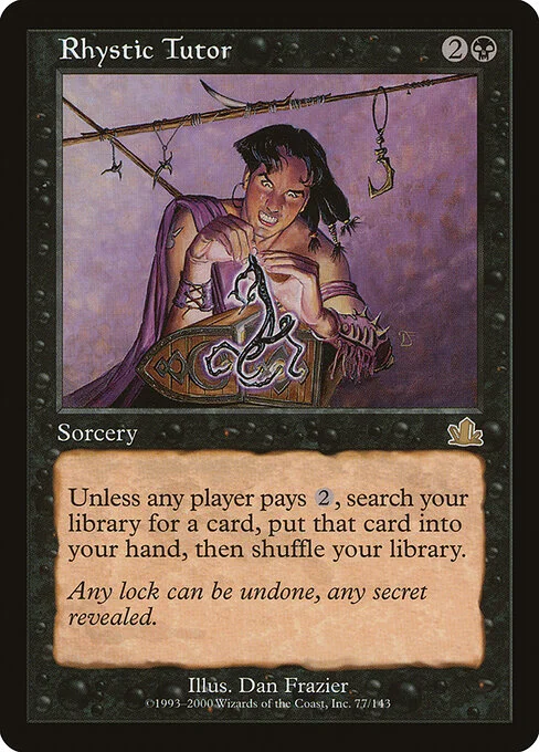 Rhystic Tutor, carta Magic di tipo Sorcery illustrata da Dan Frazier