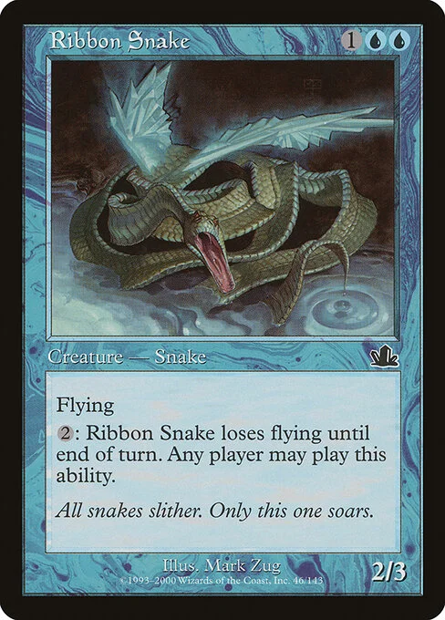 Ribbon Snake, carta Magic di tipo Creature — Snake illustrata da Mark Zug