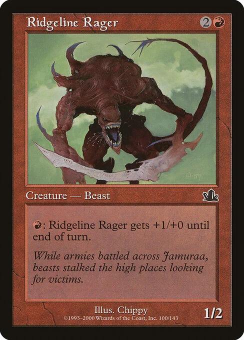 Ridgeline Rager, carta Magic di tipo Creature — Beast illustrata da Chippy