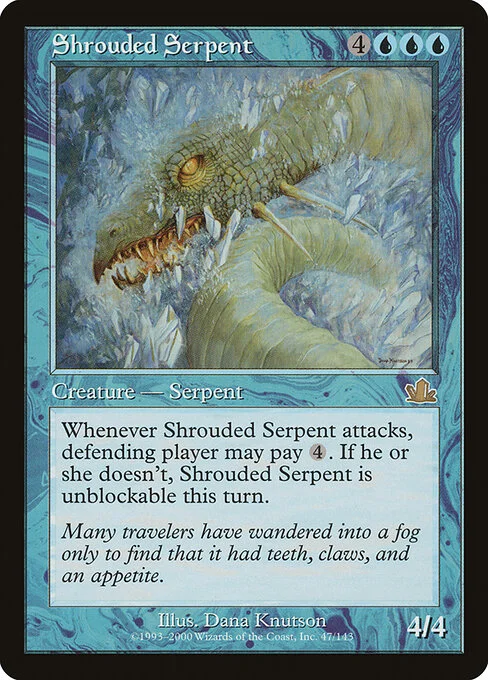 Shrouded Serpent, carta Magic di tipo Creature — Serpent illustrata da Dana Knutson