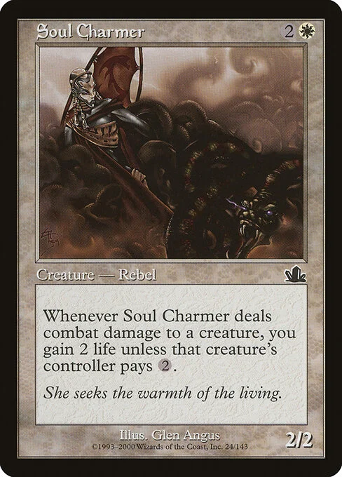 Soul Charmer, carta Magic di tipo Creature — Human Rebel illustrata da Glen Angus