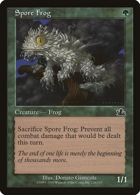 Spore Frog, carta Magic di tipo Creature — Frog illustrata da Donato Giancola