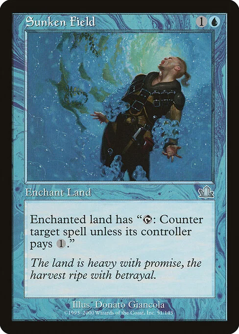Sunken Field, carta Magic di tipo Enchantment — Aura illustrata da Donato Giancola