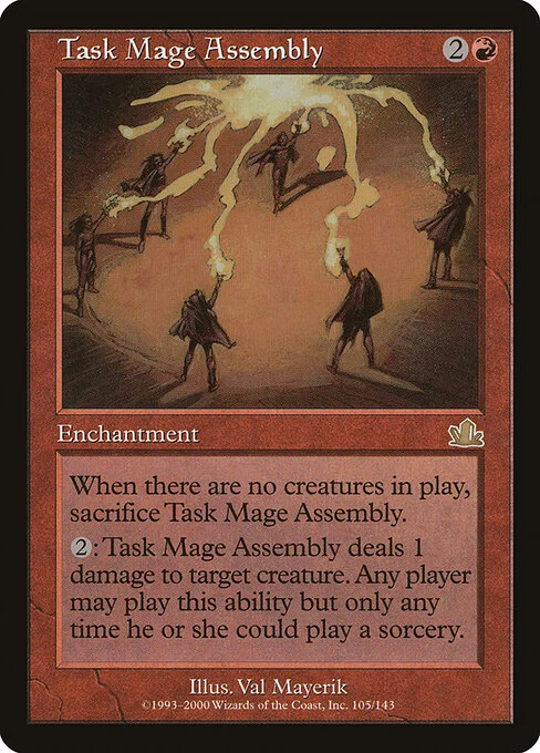 Task Mage Assembly, carta Magic di tipo Enchantment illustrata da Val Mayerik