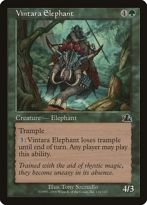 Vintara Elephant, carta Magic di tipo Creature — Elephant illustrata da Tony Szczudlo