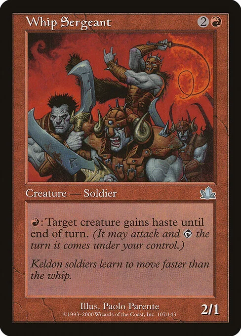 Whip Sergeant, carta Magic di tipo Creature — Human Soldier illustrata da Paolo Parente