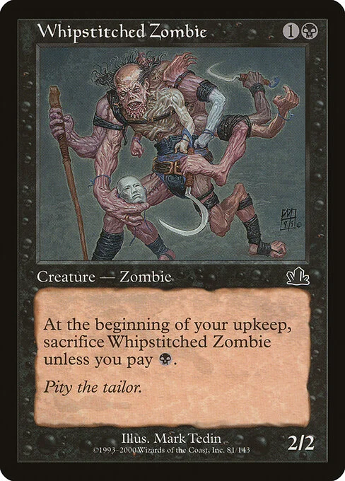 Whipstitched Zombie, carta Magic di tipo Creature — Zombie illustrata da Mark Tedin