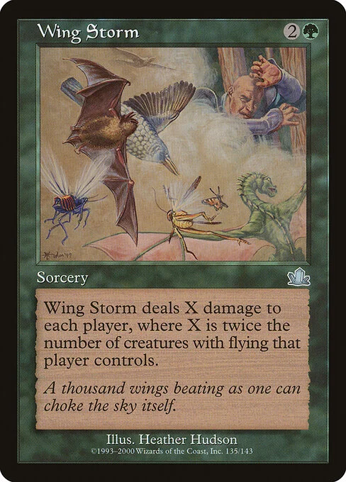 Wing Storm, carta Magic di tipo Sorcery illustrata da Heather Hudson