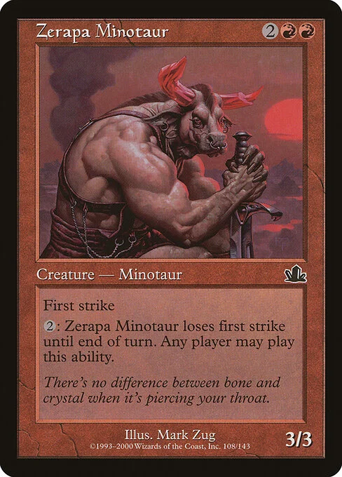 Zerapa Minotaur, carta Magic di tipo Creature — Minotaur illustrata da Mark Zug
