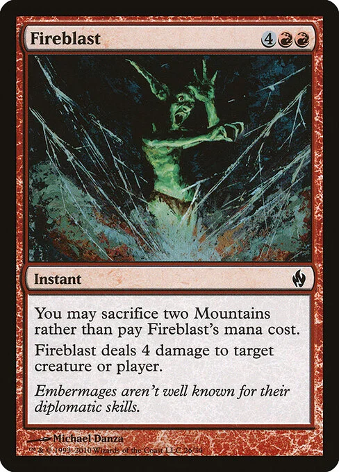 Fireblast, carta Magic di tipo Instant illustrata da Michael Danza