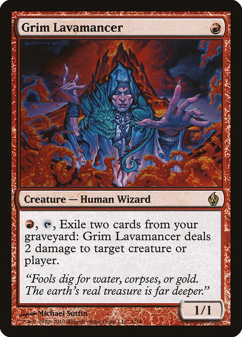 Grim Lavamancer, carta Magic di tipo Creature — Human Wizard illustrata da Michael Sutfin