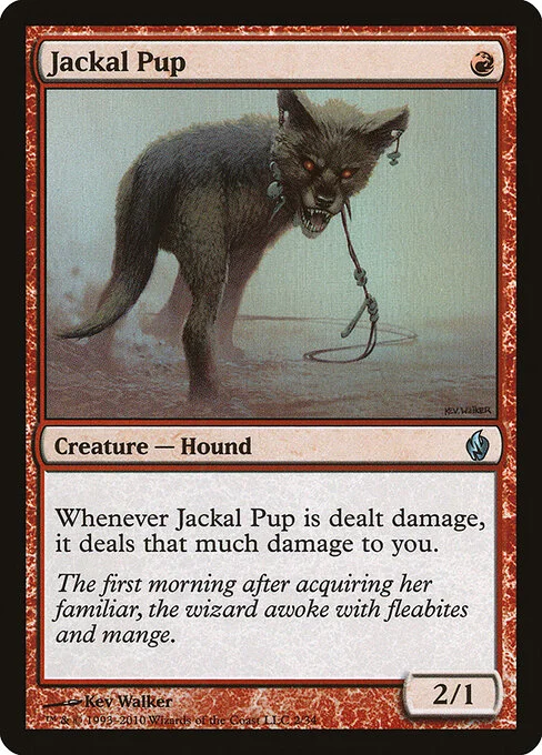 Jackal Pup, carta Magic di tipo Creature — Jackal illustrata da Kev Walker