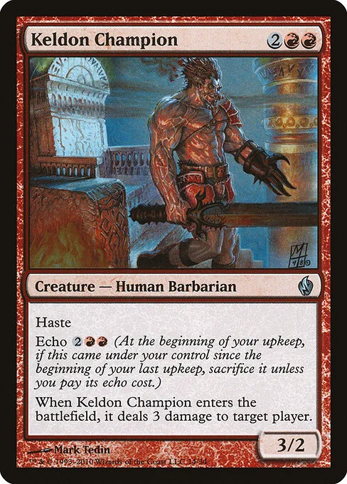 Keldon Champion, carta Magic di tipo Creature — Human Barbarian illustrata da Mark Tedin