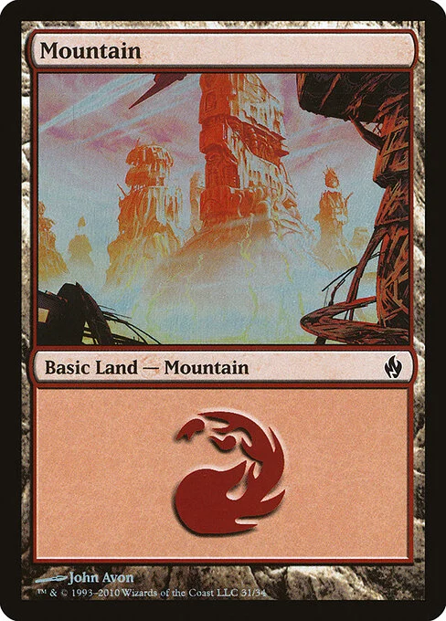Mountain, carta Magic di tipo Basic Land — Mountain illustrata da John Avon