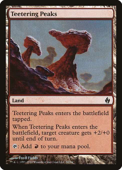 Teetering Peaks, carta Magic di tipo Land illustrata da Fred Fields