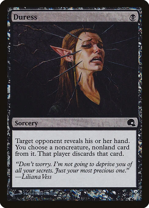 Duress, carta Magic di tipo Sorcery illustrata da Steven Belledin