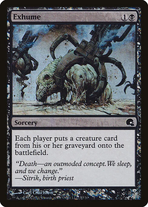 Exhume, carta Magic di tipo Sorcery illustrata da Carl Critchlow