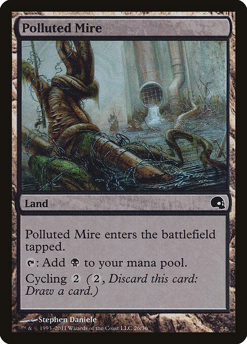 Polluted Mire, carta Magic di tipo Land illustrata da Stephen Daniele