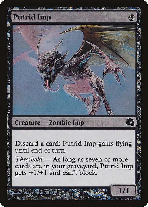 Putrid Imp, carta Magic di tipo Creature — Zombie Imp illustrata da Wayne England