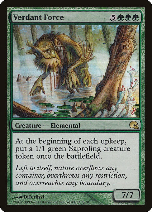 Verdant Force, carta Magic di tipo Creature — Elemental illustrata da DiTerlizzi