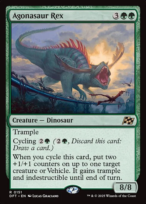 Agonasaur Rex, carta Magic di tipo Creature — Dinosaur illustrata da Lucas Graciano