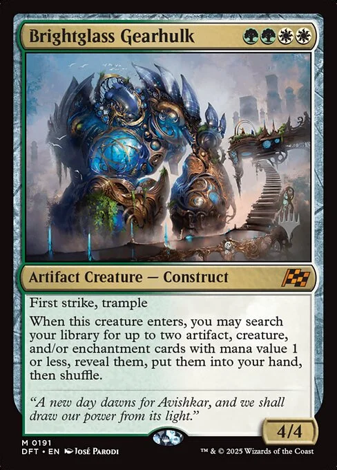 Brightglass Gearhulk, carta Magic di tipo Artifact Creature — Construct illustrata da José Parodi