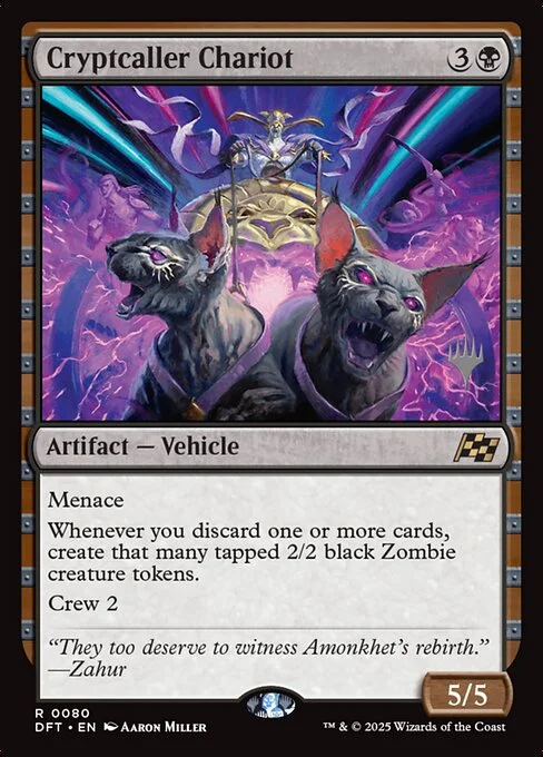 Cryptcaller Chariot, carta Magic di tipo Artifact — Vehicle illustrata da Aaron Miller