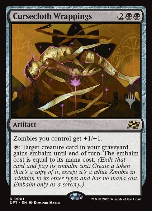 Cursecloth Wrappings, carta Magic di tipo Artifact illustrata da Dominik Mayer