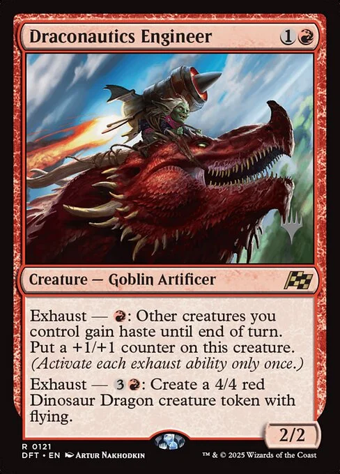 Draconautics Engineer, carta Magic di tipo Creature — Goblin Artificer illustrata da Artur Nakhodkin