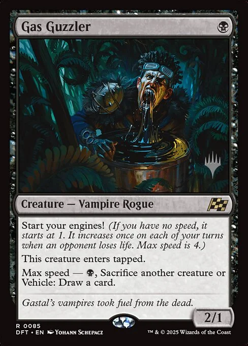 Gas Guzzler, carta Magic di tipo Creature — Vampire Rogue illustrata da Yohann Schepacz