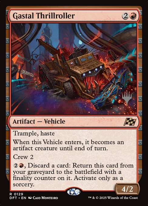 Gastal Thrillroller, carta Magic di tipo Artifact — Vehicle illustrata da Caio Monteiro