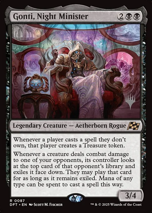 Gonti, Night Minister, carta Magic di tipo Legendary Creature — Aetherborn Rogue illustrata da Scott M. Fischer