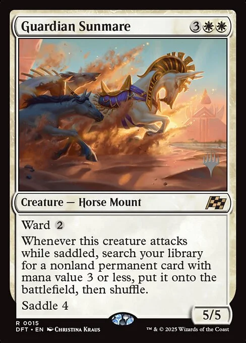 Guardian Sunmare, carta Magic di tipo Creature — Horse Mount illustrata da Christina Kraus