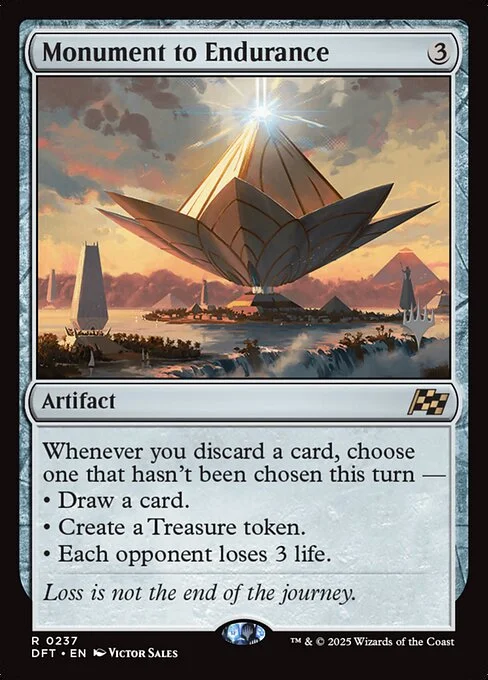 Monument to Endurance, carta Magic di tipo Artifact illustrata da Victor Sales