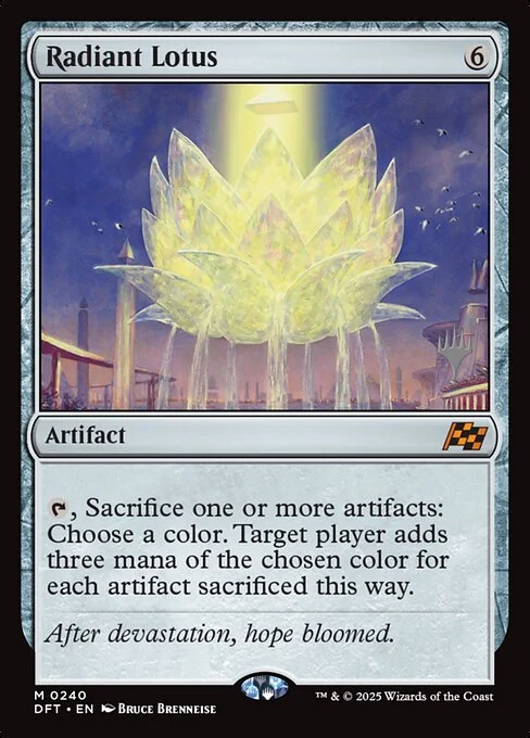 Radiant Lotus, carta Magic di tipo Artifact illustrata da Bruce Brenneise